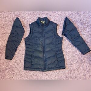 Lands End kids 2 in 1 insulated puffer jacket and vest size S 7/8 🍂 🍁 ❄️